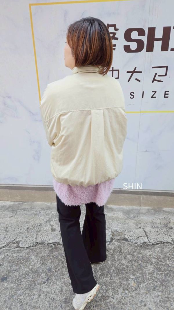 立體拉鍊鋪棉軍外套(綠/杏/黑) 