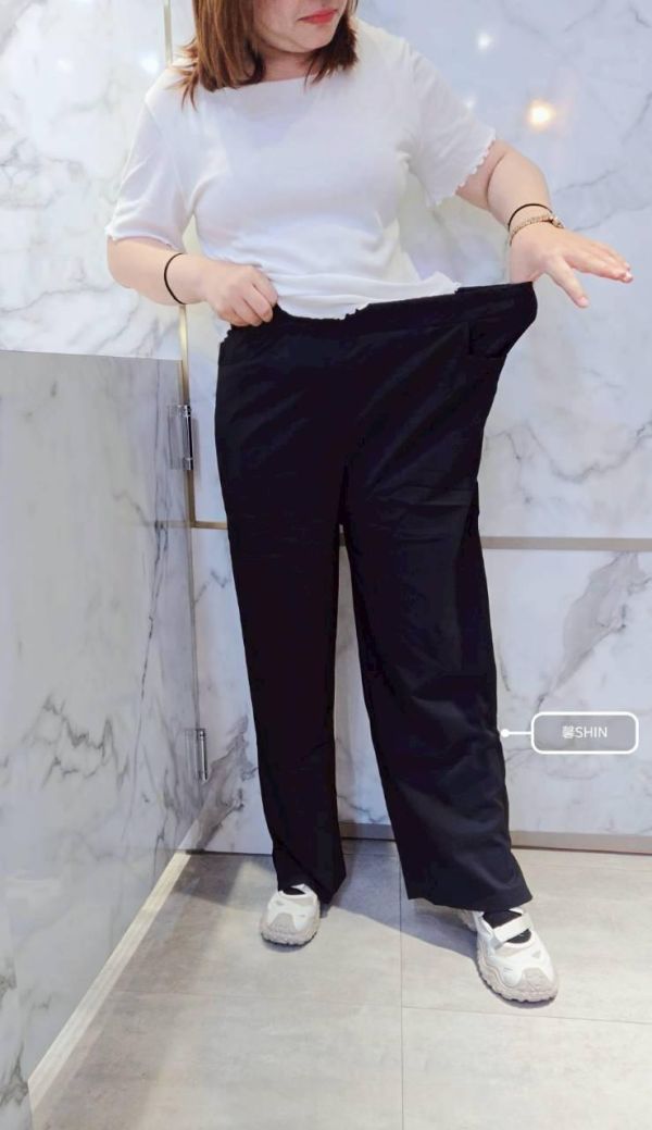 夏天會很愛的寬管涼感褲(黑/墨灰) 