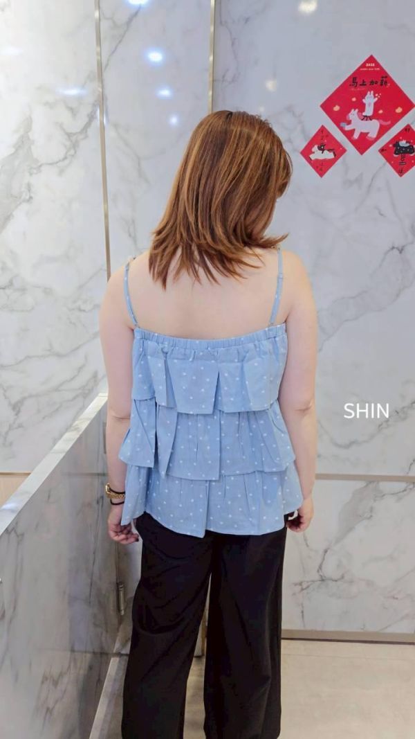 夏天美一波滿版小花牛仔背心(深/淺) 