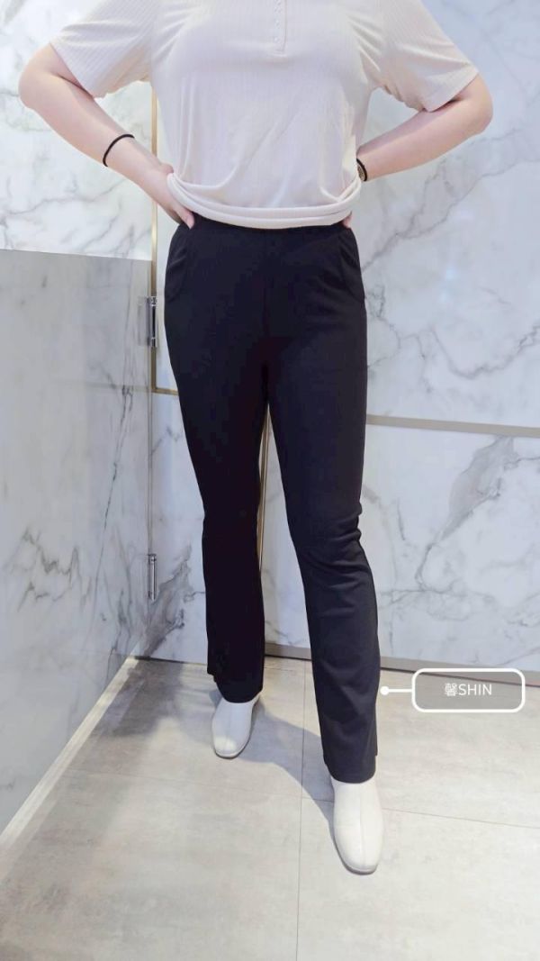 怎麼穿怎麼好看後側線空氣棉喇叭褲 