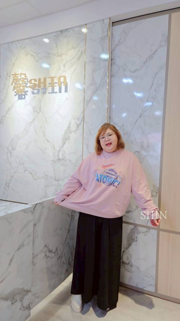 正韓Korea拼接行星上條紋上衣(粉/咖/黑) 