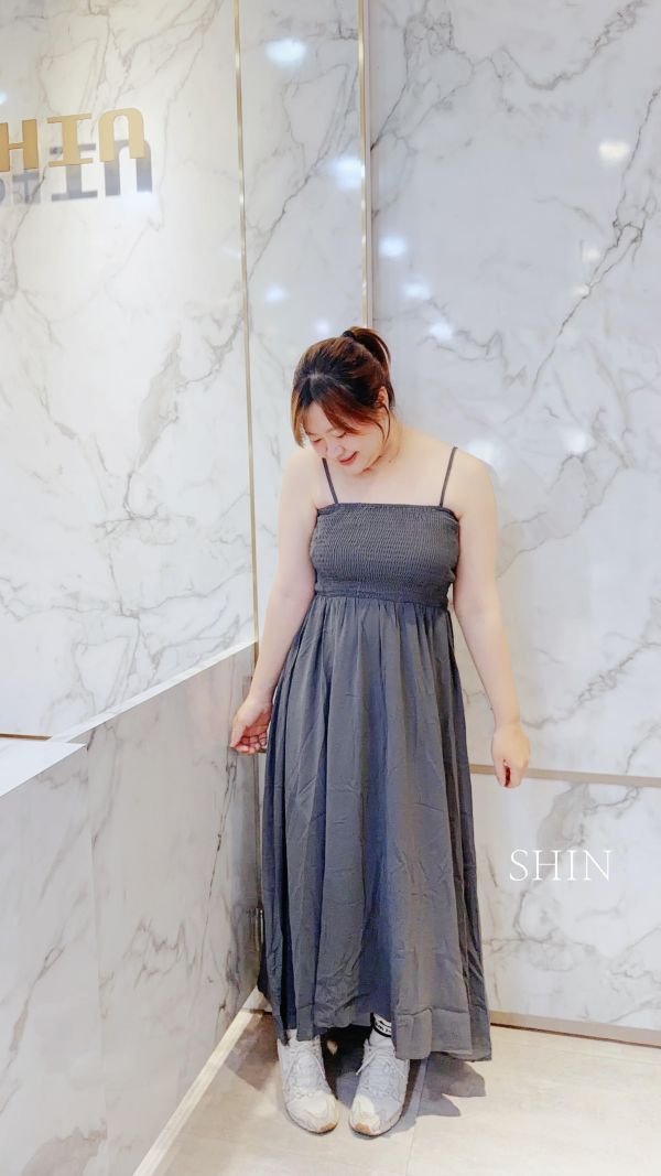 水水平口雪紡連身洋裝(卡其/深灰/酒紅/黑) 