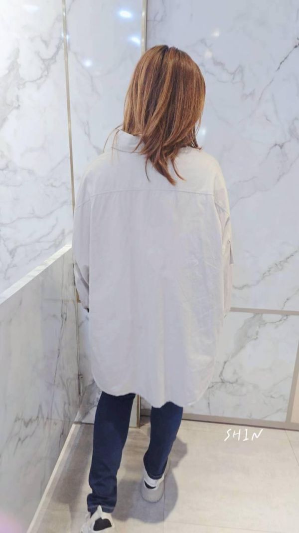 帥妹韓版中性口袋大襯衫 