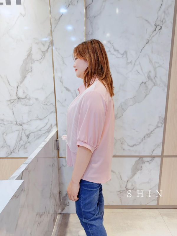 設計款拼接背心假兩件襯衫 