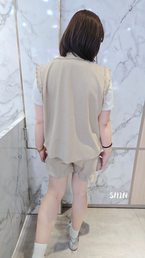 高質感小香背心套裝組(粉/卡其/藍綠) 