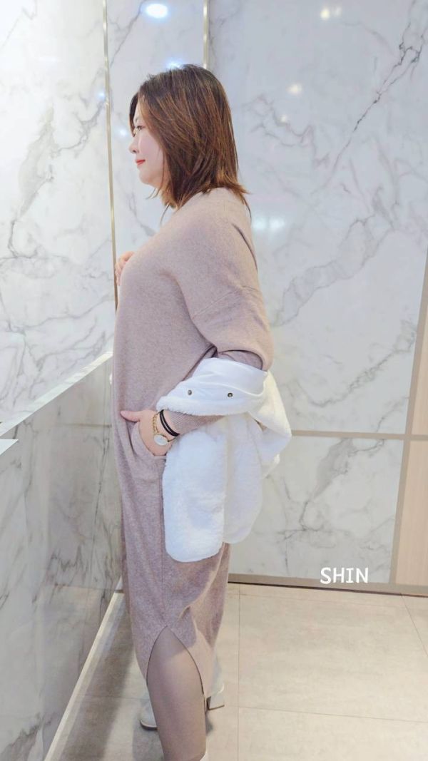 每人必買V領包芯針織長洋(黑/可可/深灰) 