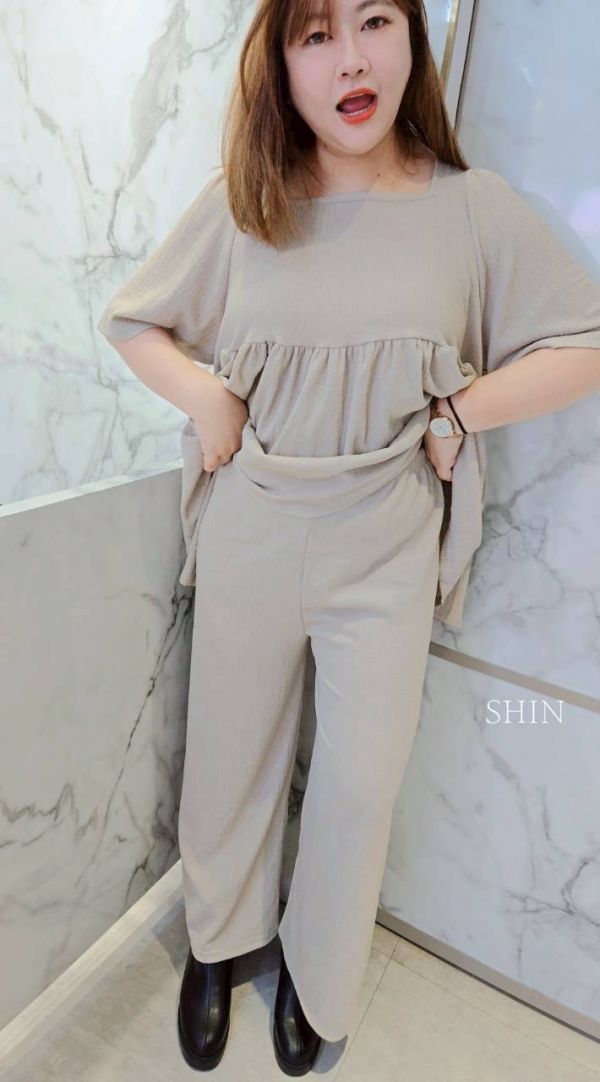 KOREA正韓蛋糕上衣寬褲組 
