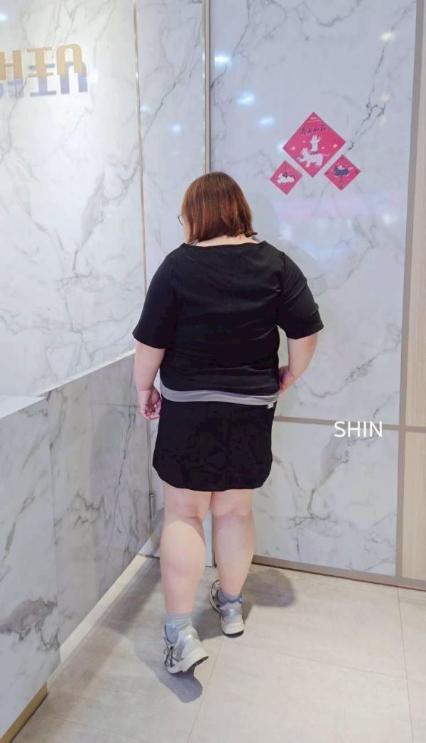 假兩件V造型上衣(灰/黑/紅) 