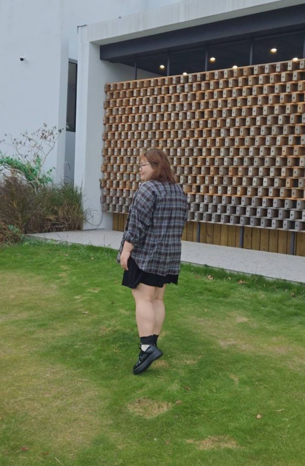 格子背心假兩件襯衫(黑/藍/咖) 