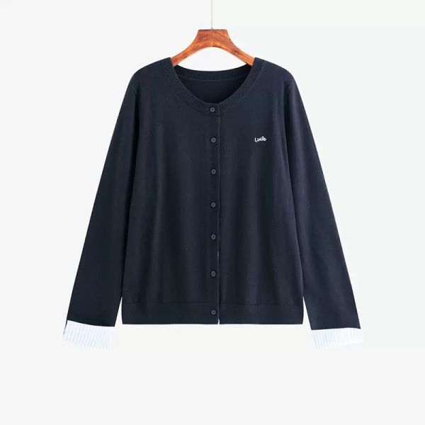 學院風針織外套(灰/藍) 