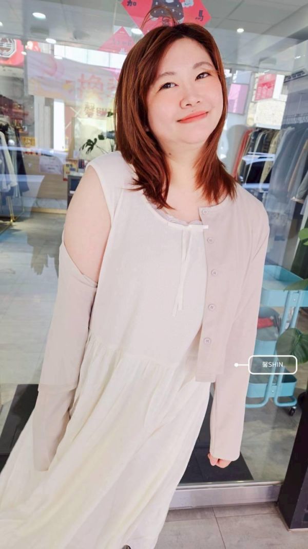 棉麻微光感背心洋(米白/黑) 