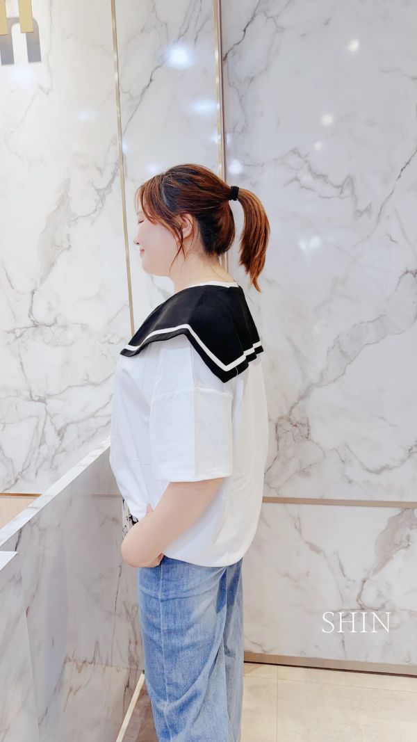 學院風蝴蝶結QQ上衣(白/黑/紅) 