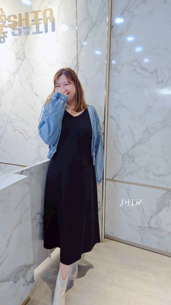 雙面穿軟軟背心裙(黑/杏) 