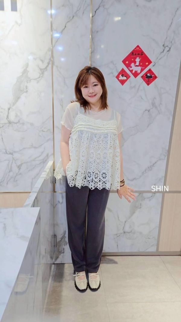 超高性價比 真兩件漂漂上衣(杏/黑) 