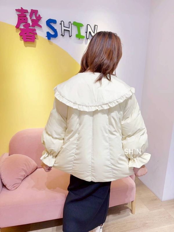 韓版花朵甜美棉衣外套 