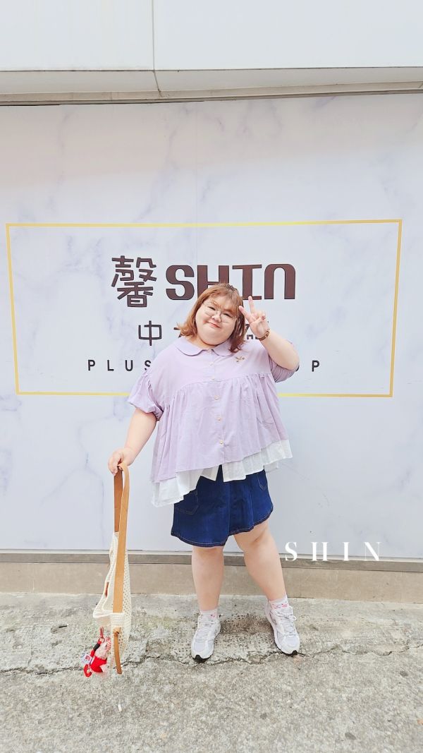 拼接純色娃娃棉麻上衣(粉/藍/淡紫) 