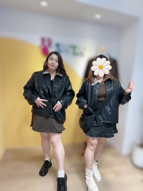 有夠流行的鋪棉皮衣外套(附包 