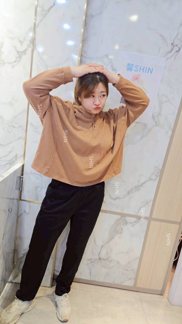 KOREA毛巾布連帽短T(黑/咖/白) 