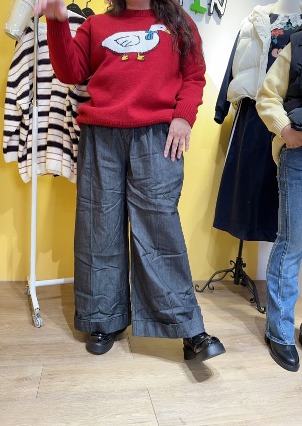 天絲壓摺西裝褲 