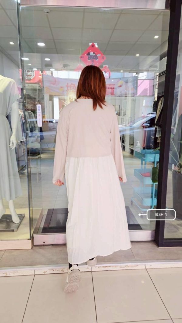 棉麻微光感背心洋(米白/黑) 