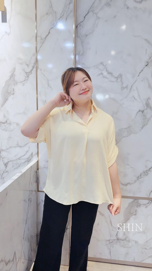 涼涼棉麻襯衫(深藍/Q黃/白) 