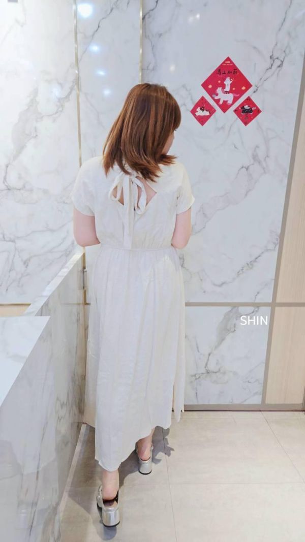 好好看棉麻後抽繩小開洞長洋(米杏/柔綠) 