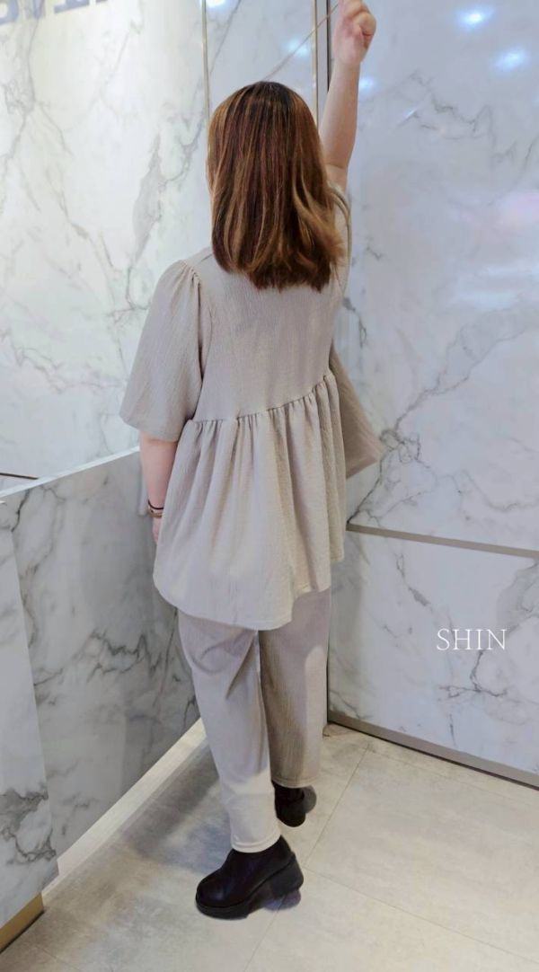 KOREA正韓蛋糕上衣寬褲組 