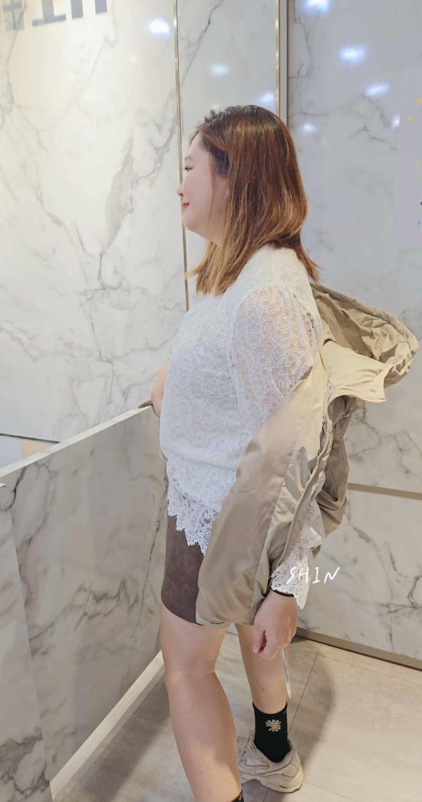 變形蟲蕾絲衣(杏/黑) 