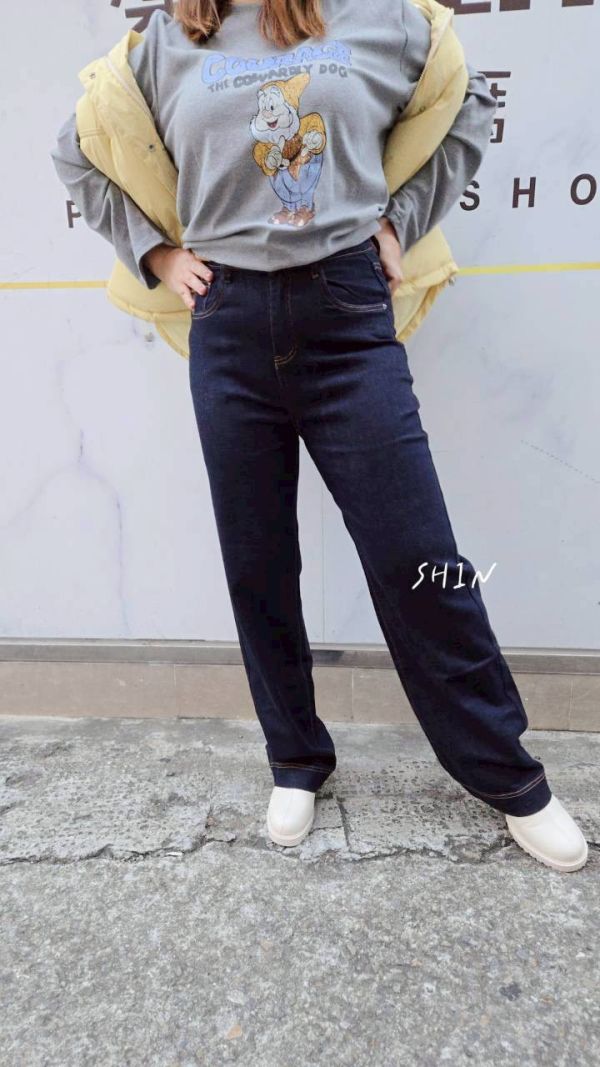 純色直筒顯腿長拖地褲 