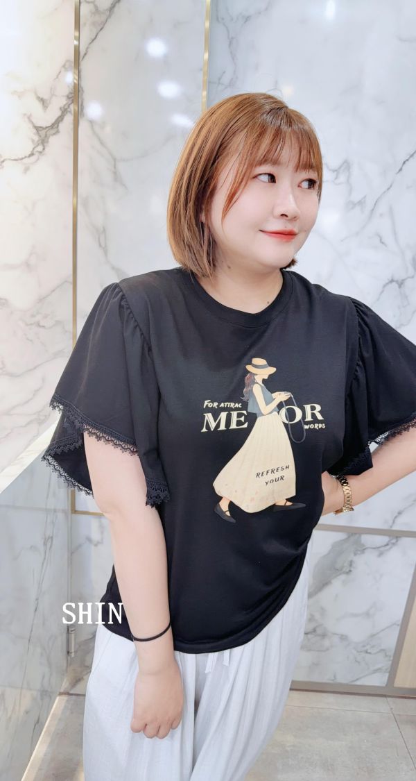 氣質女漂亮袖涼感T(黑/灰) 