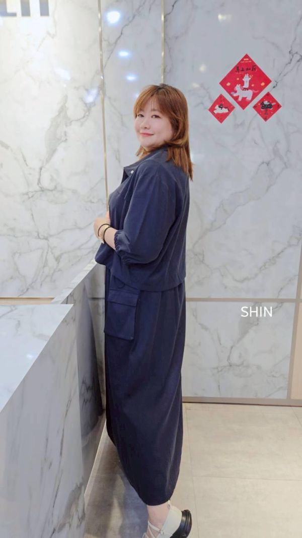 可正式但又不流於普通的工裝長洋套裝(水藍/深藍) 