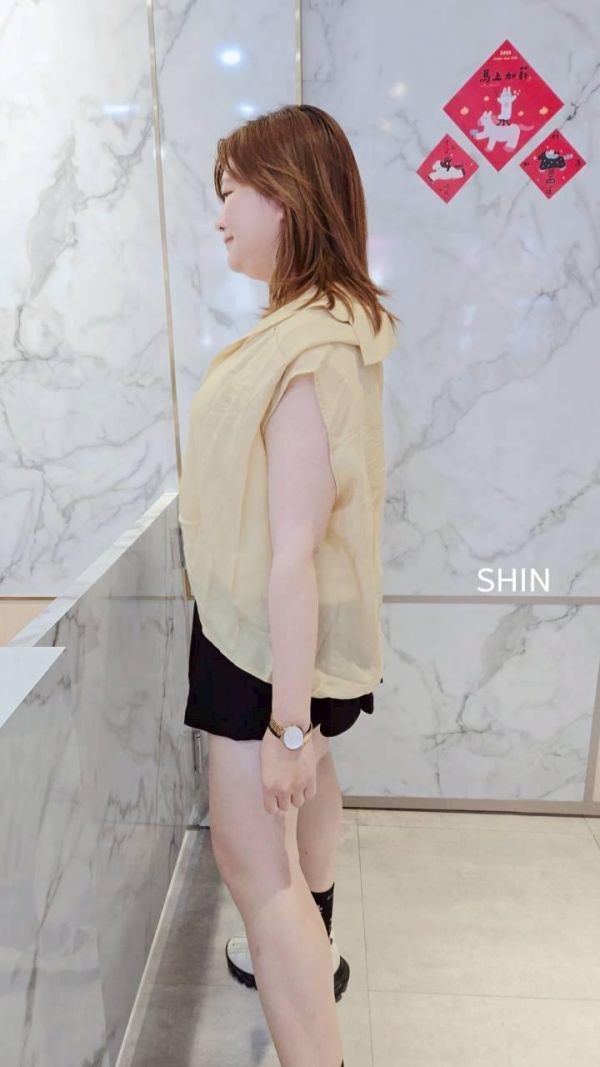 真兩件背心+項鍊襯衫(芥黃/粉/深藍) 