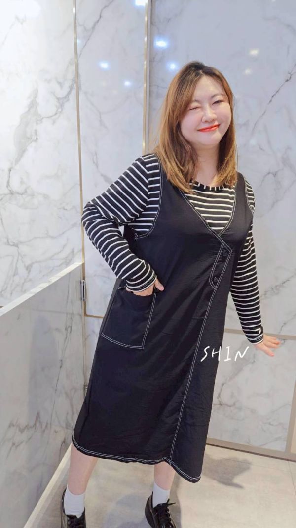 長版控超愛條紋車線洋 