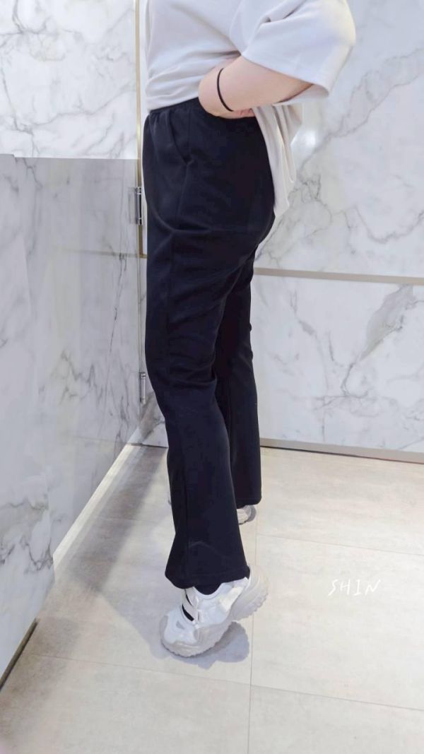 棉花糖女孩必備太空棉喇叭彈性褲 