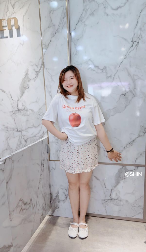 小紅花滾邊短裙 