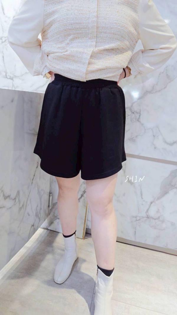 後口袋袖蝴蝶結太空棉短褲 