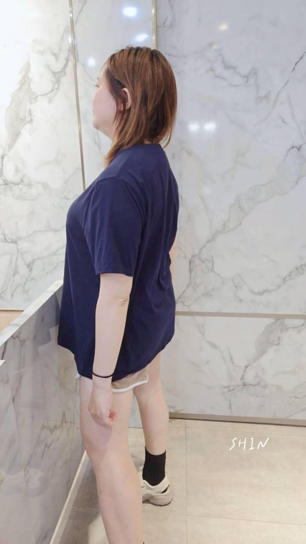 線條圈窩竹節棉T(深藍/灰) 