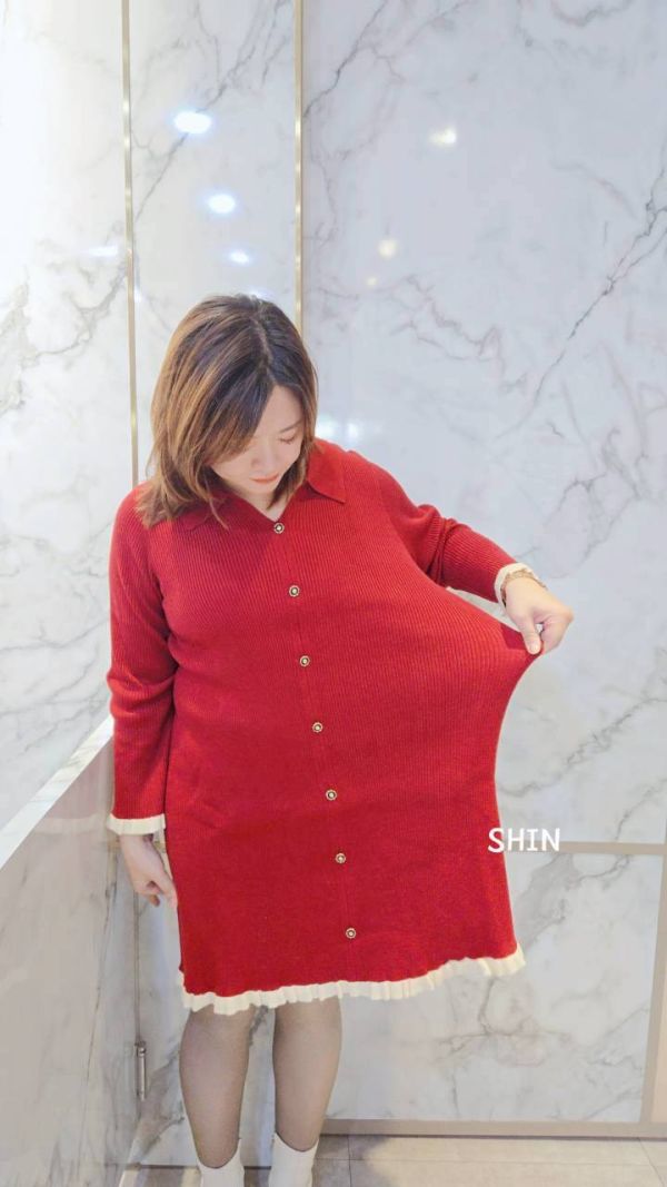 新年必買溫柔羅紋針織滾邊短洋 