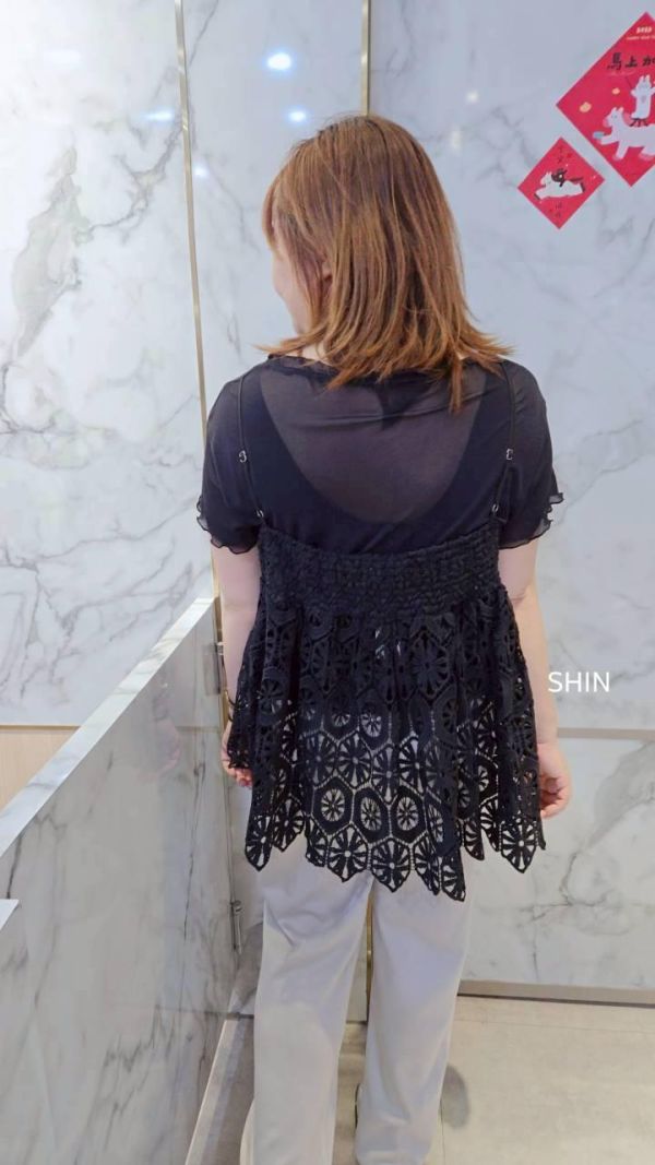 超高性價比 真兩件漂漂上衣(杏/黑) 