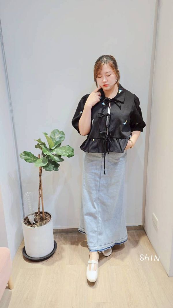 芭蕾女孩可愛圖綁帶外套 
