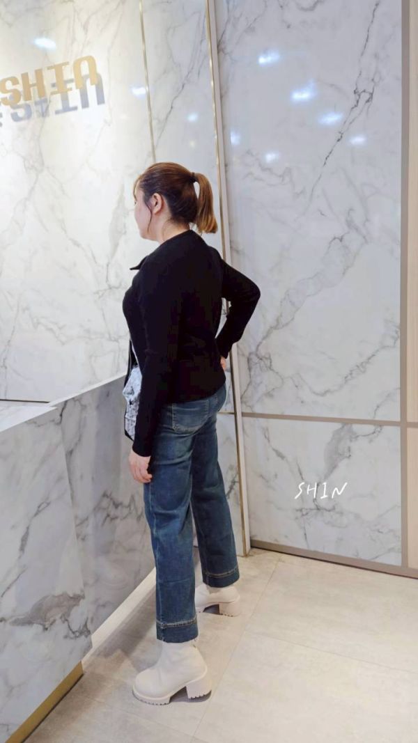 雙開拉鍊圓領針織衣(黑/白) 