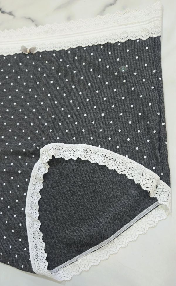 滿版蝴蝶結滾蕾絲加大內褲(白/深灰/紫/淺灰) 