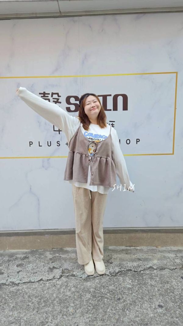 小矮人磨毛T(白/灰) 