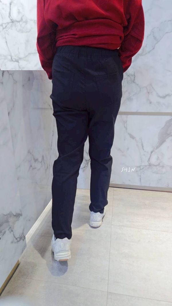 腰釦小刷毛工作褲(灰/黑) 