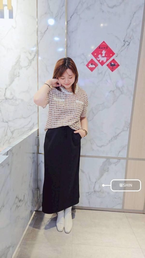 太空棉綁帶長裙(黑/咖) 