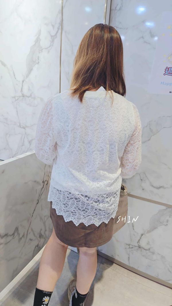 變形蟲蕾絲衣(杏/黑) 