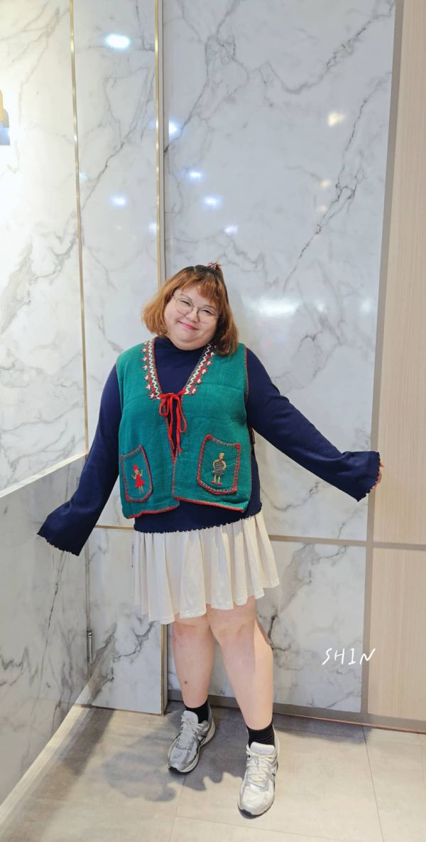 手工針織小棉襖可愛背心(粉/黃/綠/杏) 