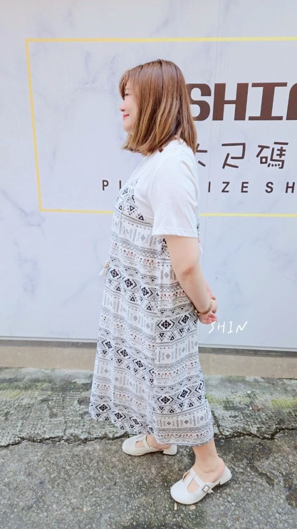 波西米亞風假兩件洋裝 