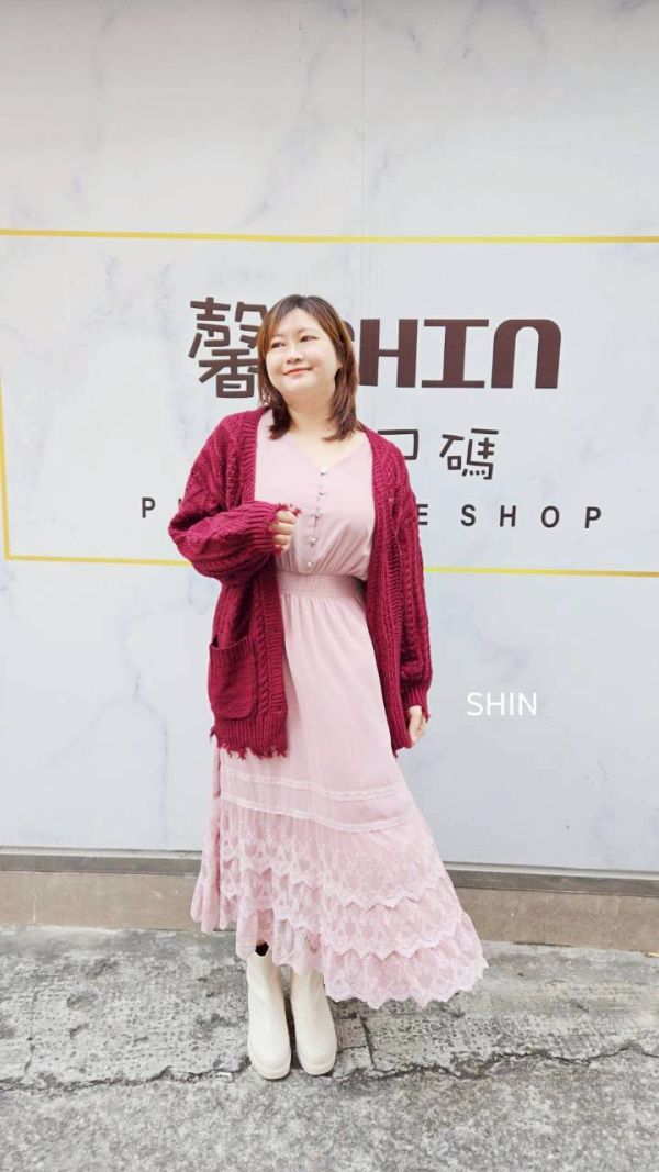 仙仙下凡蕾絲雪紡洋(粉/灰藍) 