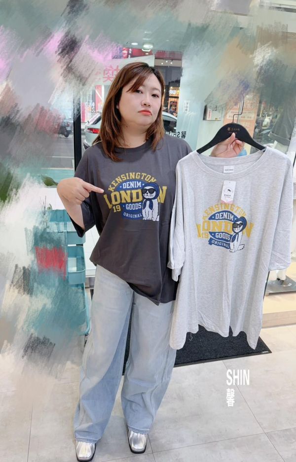 可愛的絲巾貓貓T(米灰/南瓜橘/芋粉/深灰/奶灰) 